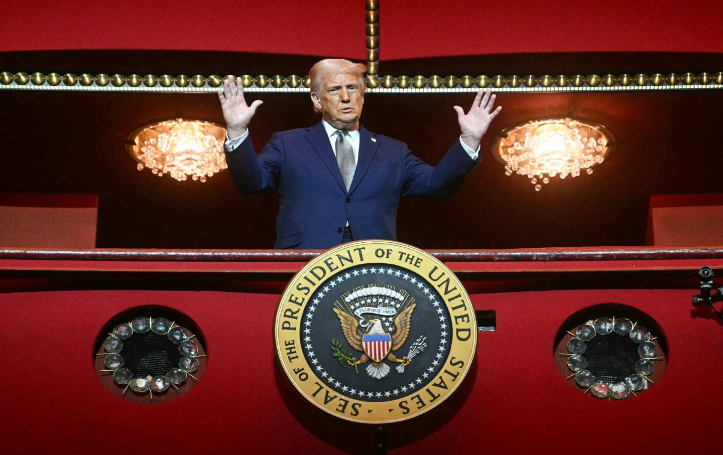 Donald Trump projects his cultural will-to-power from the presidential box at the Kennedy Center.